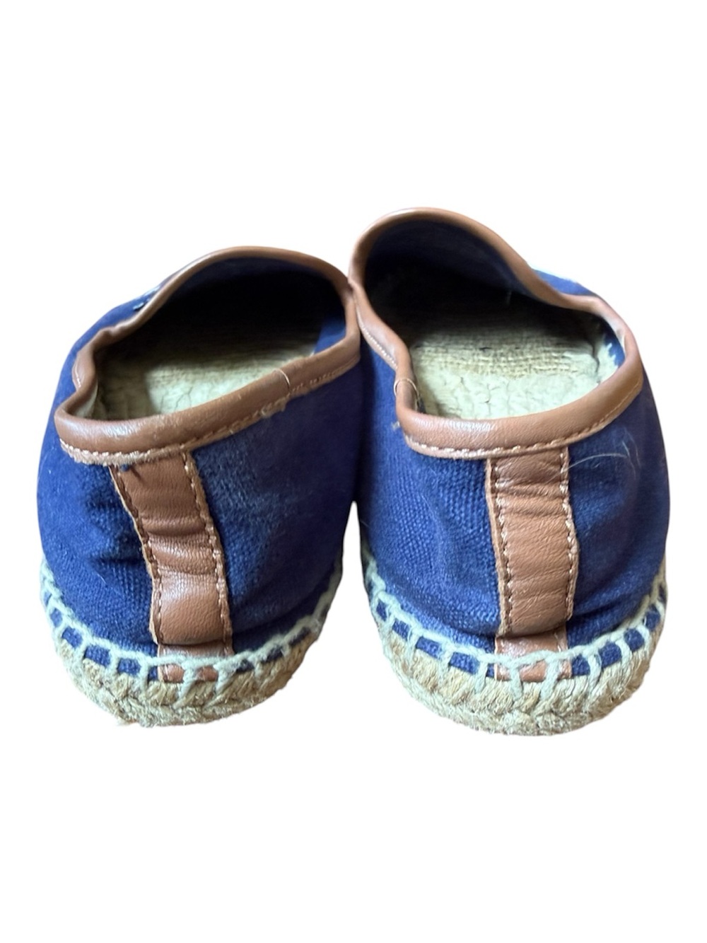Tory Burch Espadrille Insole with Brown Leather Logo Patch and Natural Jute S 8m - Picture 2 of 6
